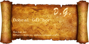 Dobrai Gábor névjegykártya